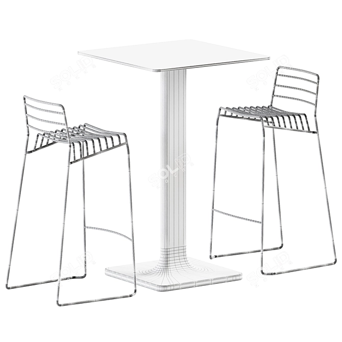 Elevated Elegance: Plinto High Table & Park Stool 3D model image 2