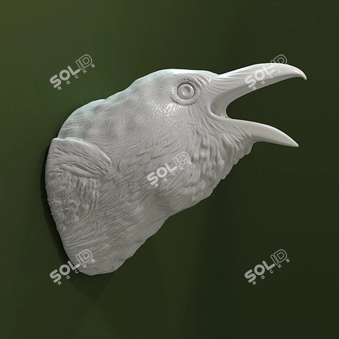 Elegant Raven Wall Decor 3D model image 1