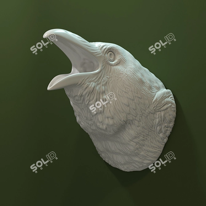 Elegant Raven Wall Decor 3D model image 3