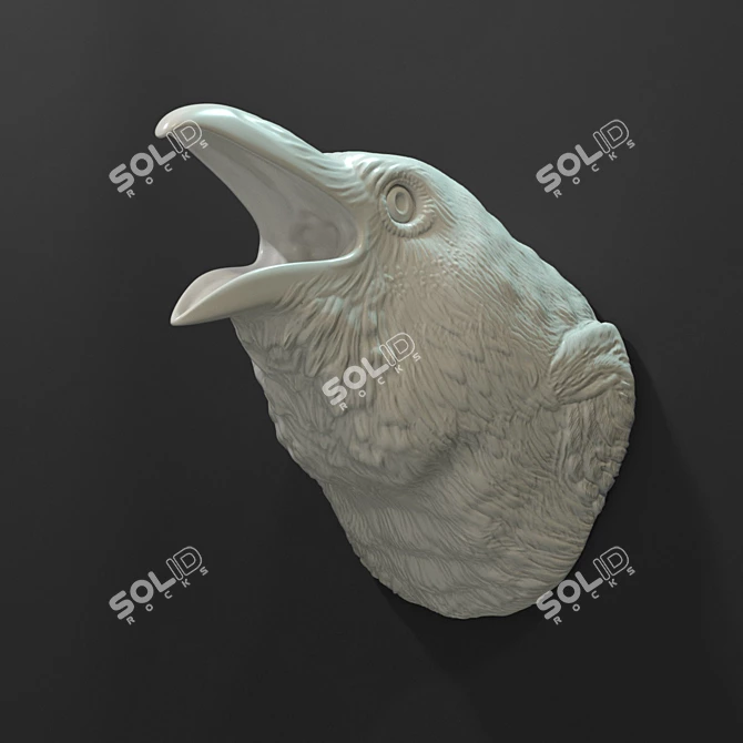 Elegant Raven Wall Decor 3D model image 7