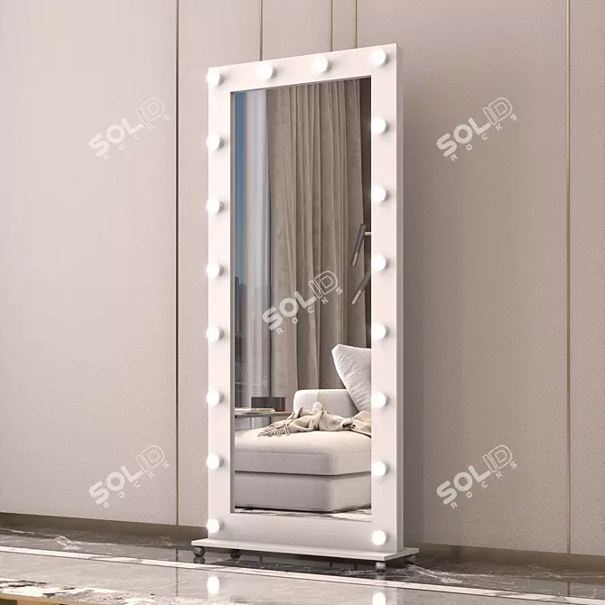 180cm Height GM Mirror: Professional Makeup Mirror 3D model image 1