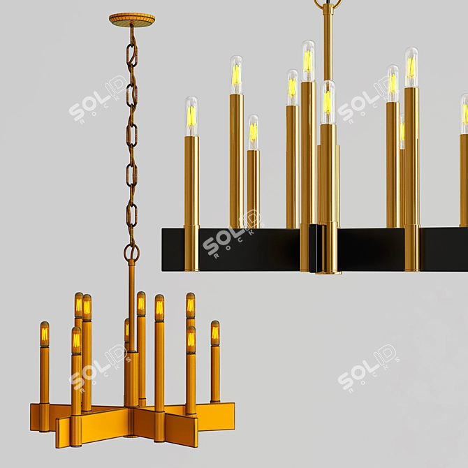 Elegant Abrams Chandelier 3D model image 2