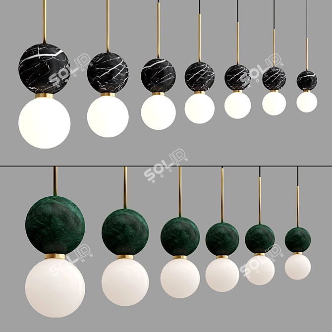 Contemporary Dalt Pendant Lamp 3D model image 2