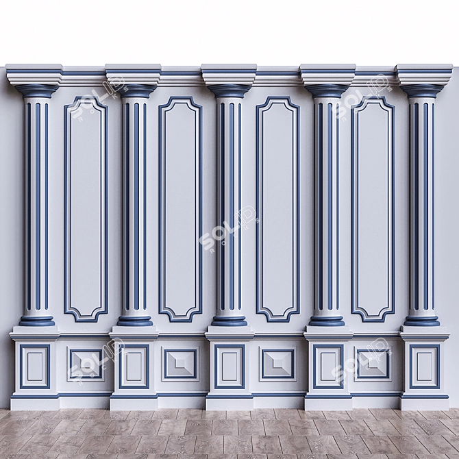 Elegant 3D Wall Decor 3D model image 1