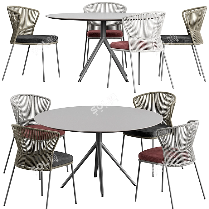 Customizable Ola Chair & OTX Table 3D model image 1