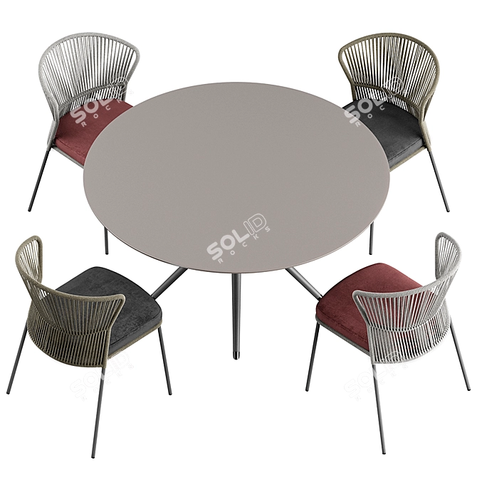 Customizable Ola Chair & OTX Table 3D model image 5