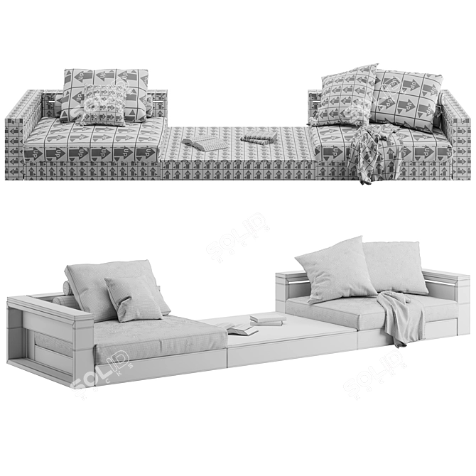 Flexform Freeport Outdoor Sofa - Modern, Stylish and Durable 3D model image 4