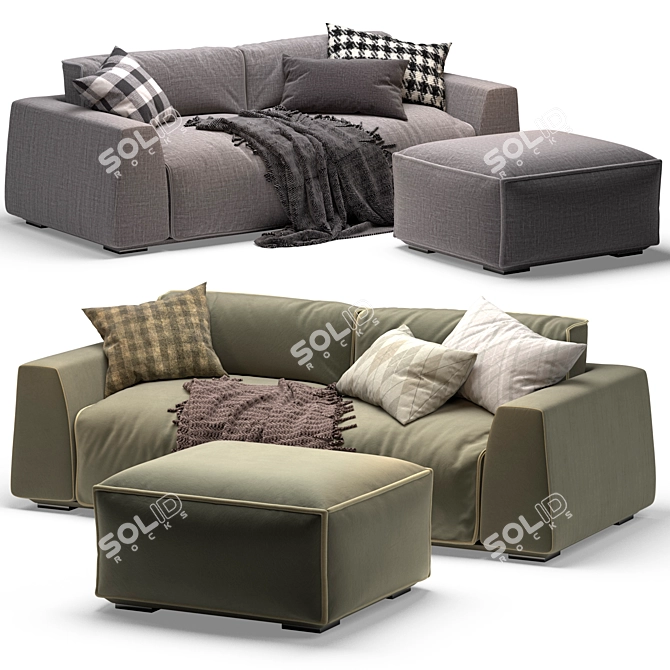 Chic and Versatile: Milano Parker Sofa 3D model image 1