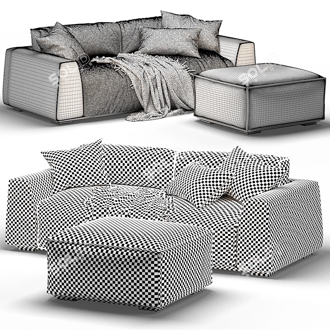 Chic and Versatile: Milano Parker Sofa 3D model image 7