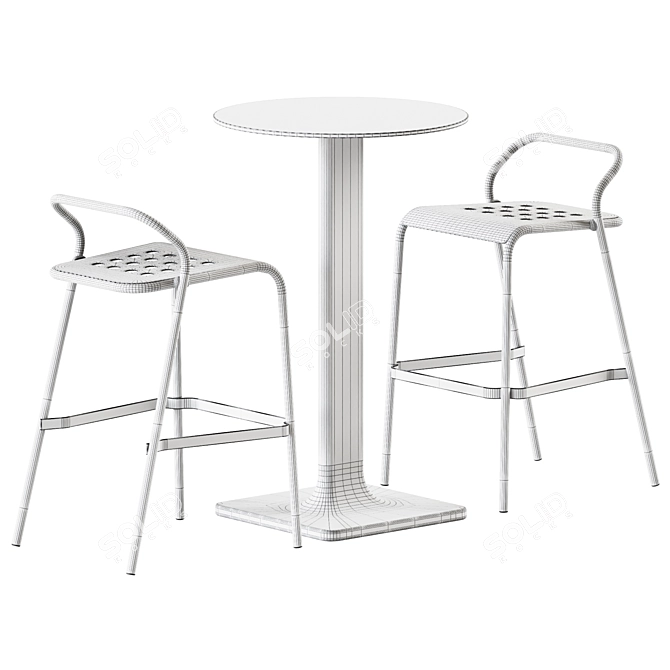 Elevated Elegance: Plinto High Table & Noss Bar Stool 3D model image 2