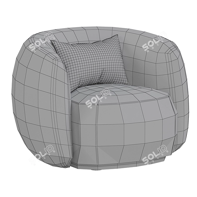 Sleek Pacific Armchair 3D model image 6