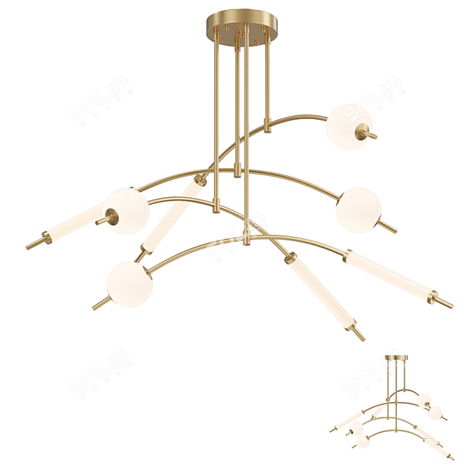 Modern LED Chandelier - Lampatron LIVIA 8 3D model image 1