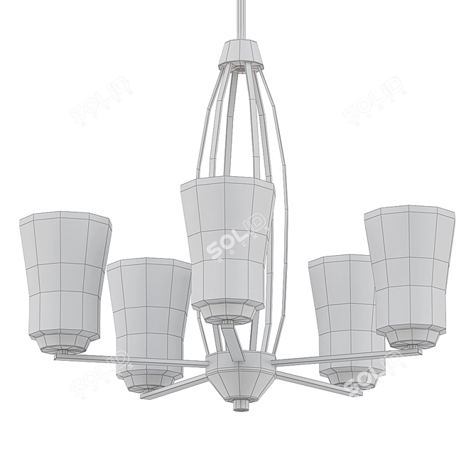 Elegant Oiled Bronze Chandelier 3D model image 2