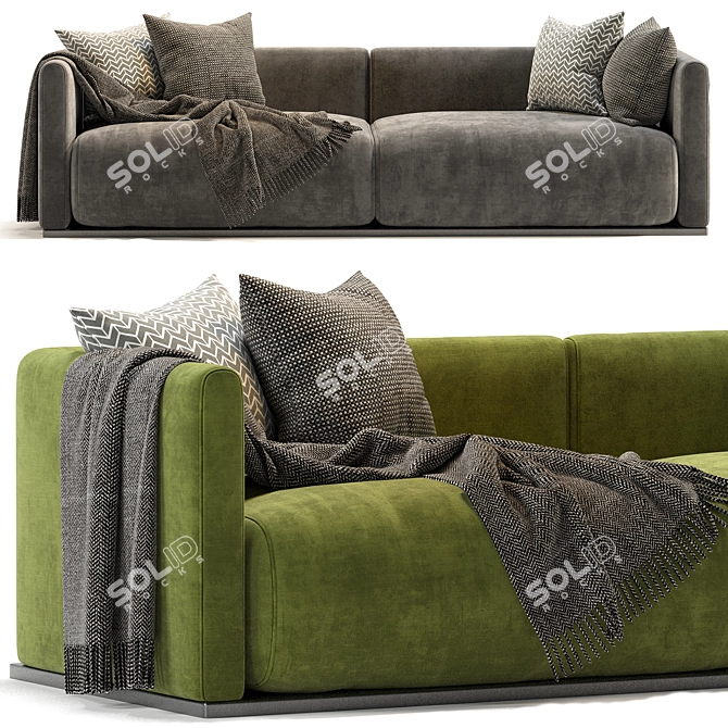 Lario Flexform 2-Seater Sofa: Elegant Comfort 3D model image 1