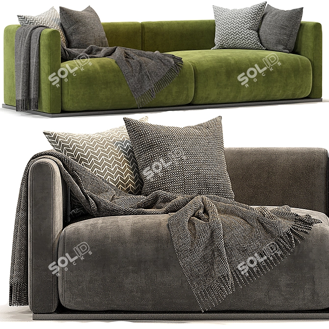 Lario Flexform 2-Seater Sofa: Elegant Comfort 3D model image 3