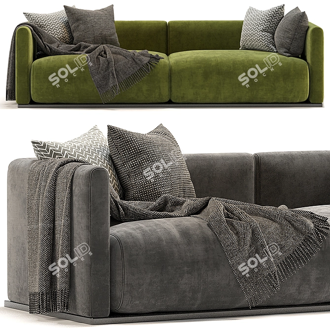 Lario Flexform 2-Seater Sofa: Elegant Comfort 3D model image 6