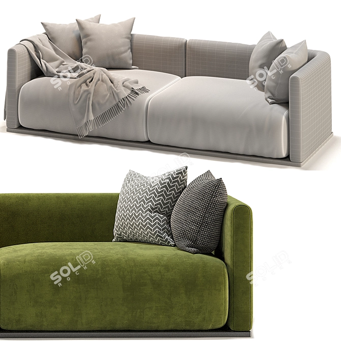 Lario Flexform 2-Seater Sofa: Elegant Comfort 3D model image 7