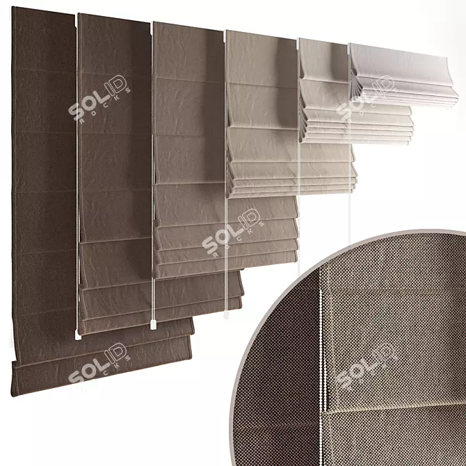 Elegant Roman Shades: Stylish and Versatile 3D model image 1