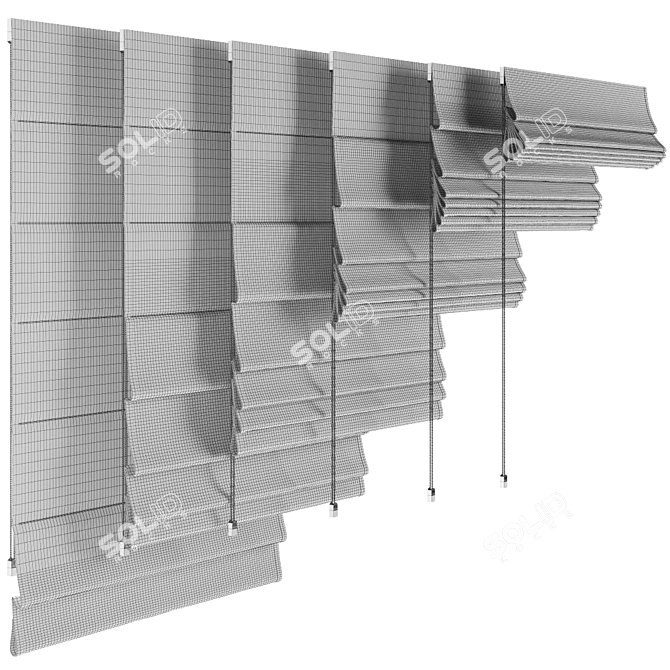 Elegant Roman Shades: Stylish and Versatile 3D model image 3