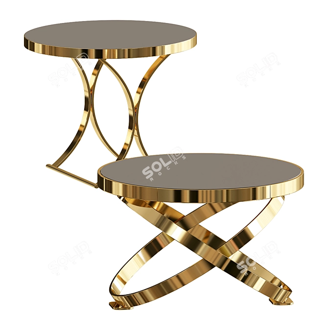 Elegant Wooden Coffee Table 3D model image 1