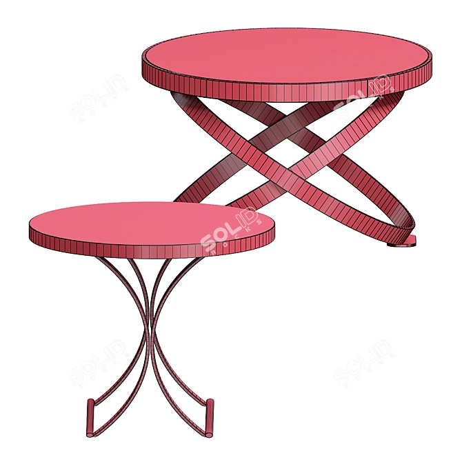 Elegant Wooden Coffee Table 3D model image 4