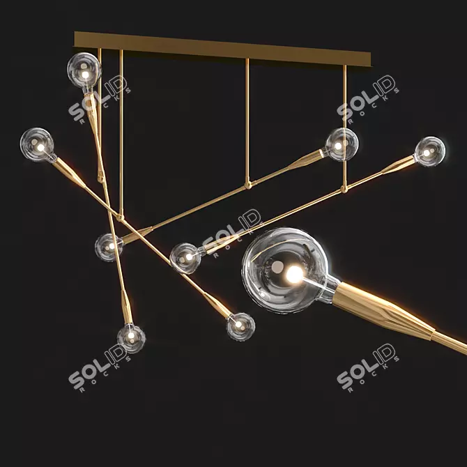 Spectra Quad Chandelier | 190 cm Length 3D model image 2