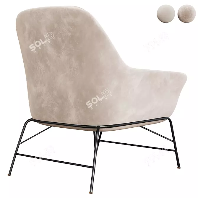 Elegant SADIRA Armchair: Timeless Comfort 3D model image 5