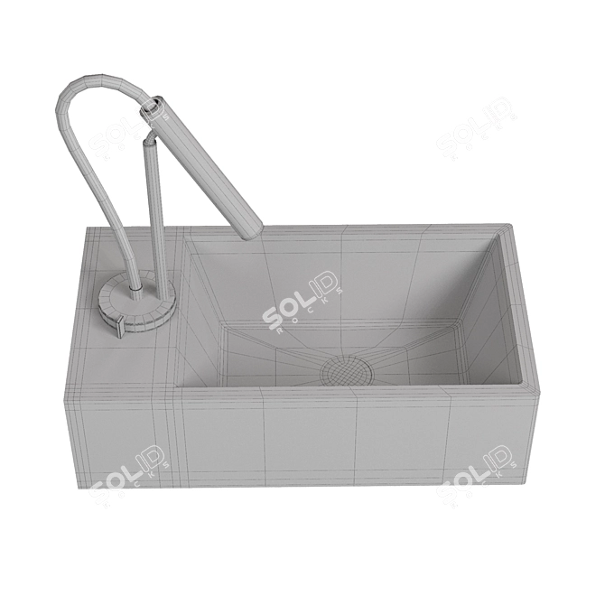 Compact Elegance: WASHBASIN MINI 240 3D model image 2