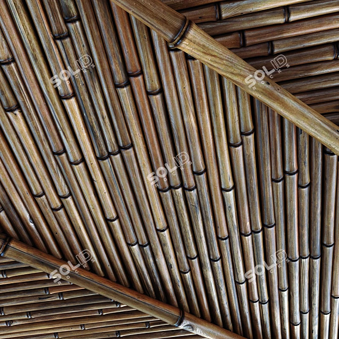 Bamboo Branch Ceiling Fixture 3D model image 2