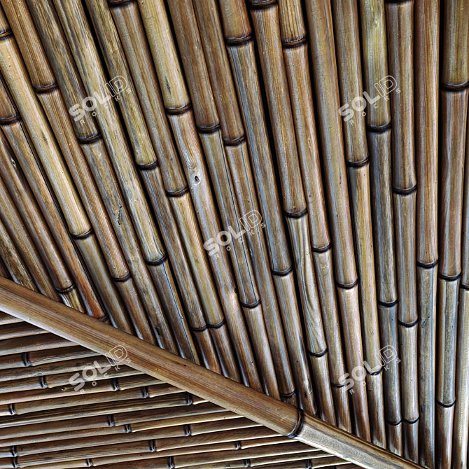 Bamboo Branch Ceiling Fixture 3D model image 3