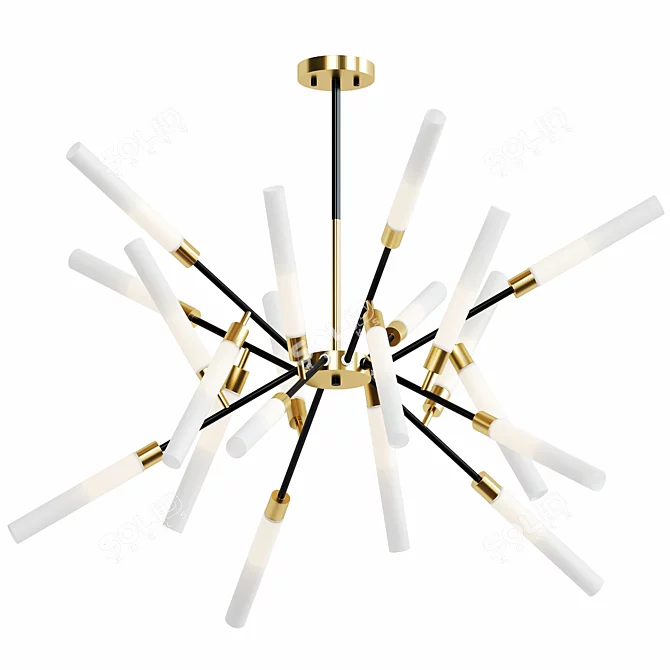 Black Loft Style Ceiling Chandelier 3D model image 1