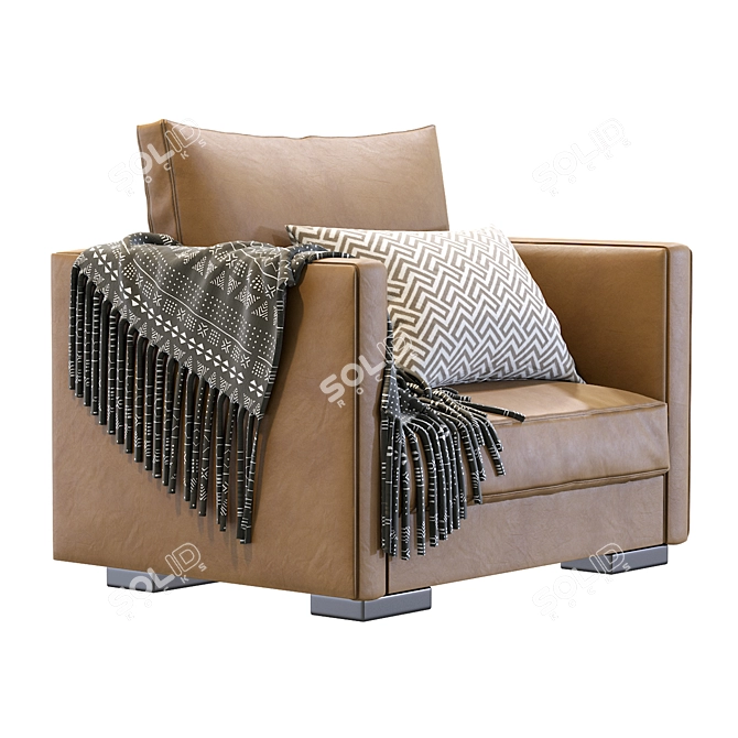 Modern Tango Leather Armchair 3D model image 3