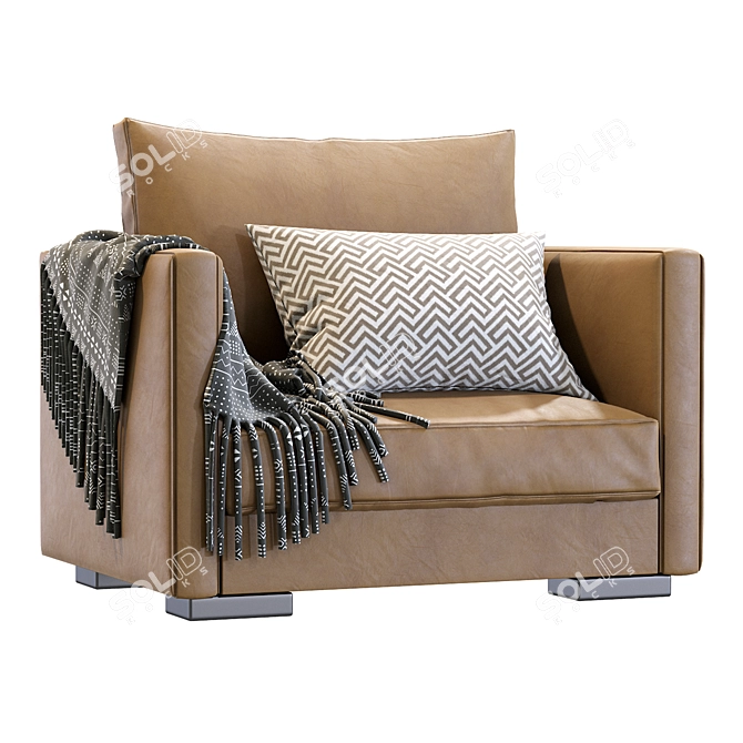 Modern Tango Leather Armchair 3D model image 4