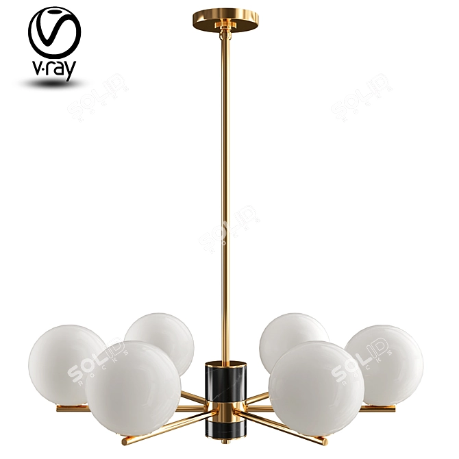 Modern Ceiling Light Fixture, Ø67 Ontario 3D model image 1