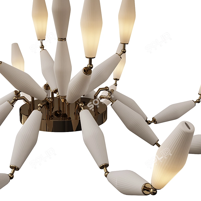 Elegant Vintage Chandelier, 12-Light 3D model image 2