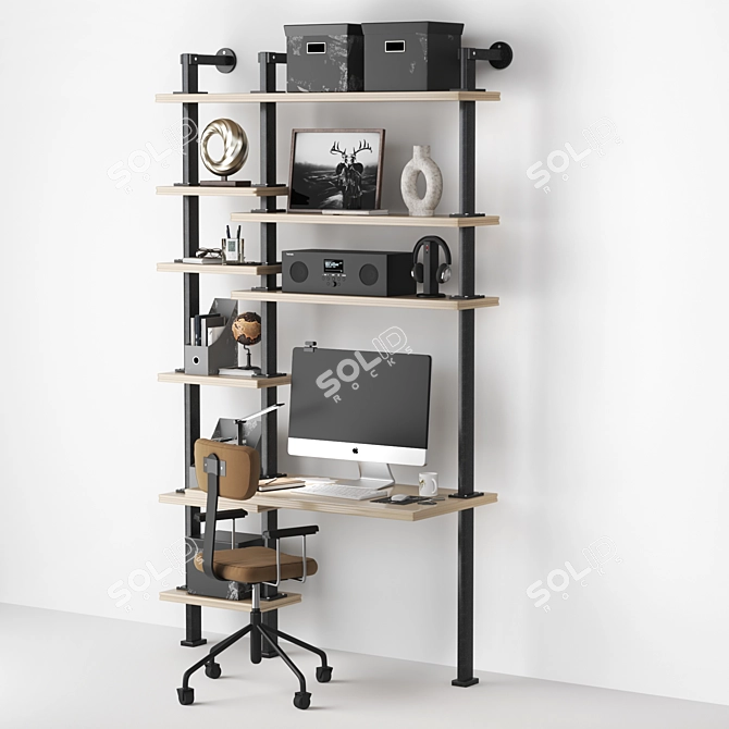 Elegant Work Table - Stylish Decor 3D model image 1