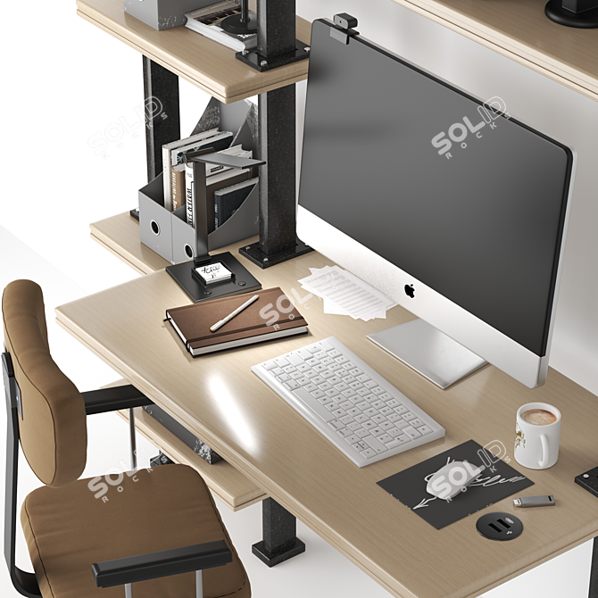 Elegant Work Table - Stylish Decor 3D model image 4