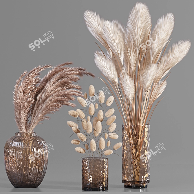 Pampass Bouquet: Elegant Floral Arrangement 3D model image 2