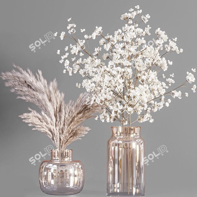 Pampass Bouquet: Elegant Floral Arrangement 3D model image 3