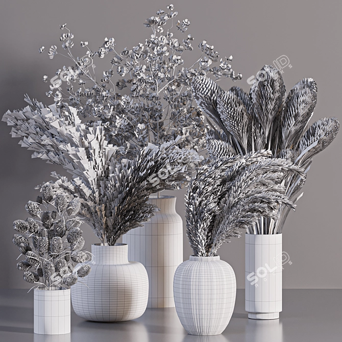 Pampass Bouquet: Elegant Floral Arrangement 3D model image 6