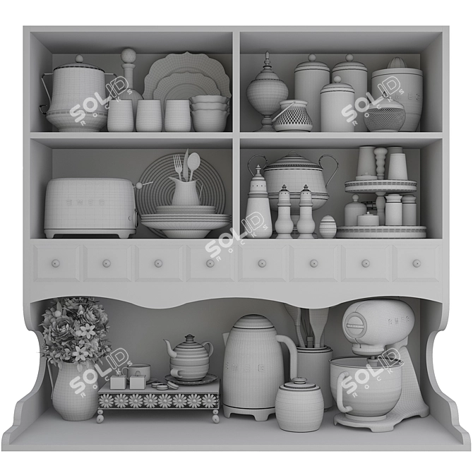 Premium Kitchen Set: Versatile Design & High Material Quality 3D model image 6