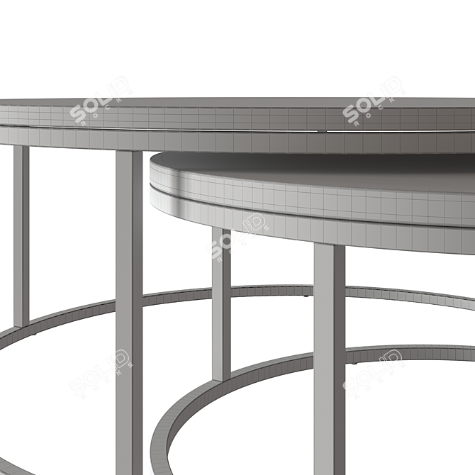 Bronx Oak Coffee Nest Table 3D model image 4