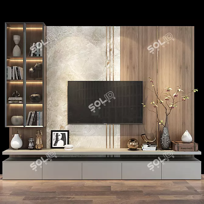 73" TV Wall Mount Set 3D model image 1