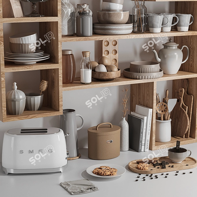 High-Quality Kitchen Accessories Kit 3D model image 2