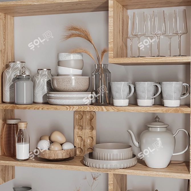 High-Quality Kitchen Accessories Kit 3D model image 3