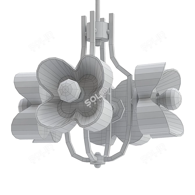 Retro Sische Glass Chandelier 3D model image 2