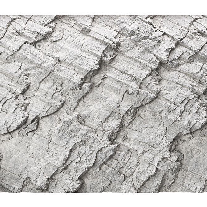 Seamless Rock Cliff Textures 3D model image 1