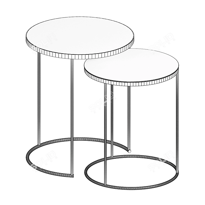 Elegant Golden Side Tables: Modern Ideas 3D model image 2