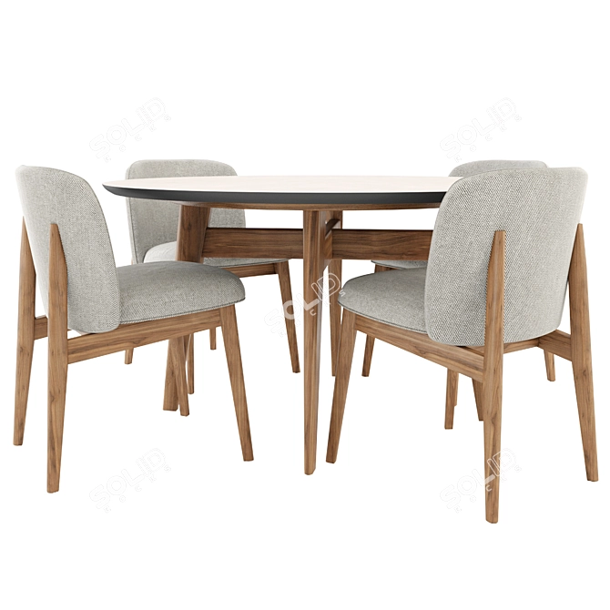 Abrey Chair and Table: Sleek and Modern Design 3D model image 1