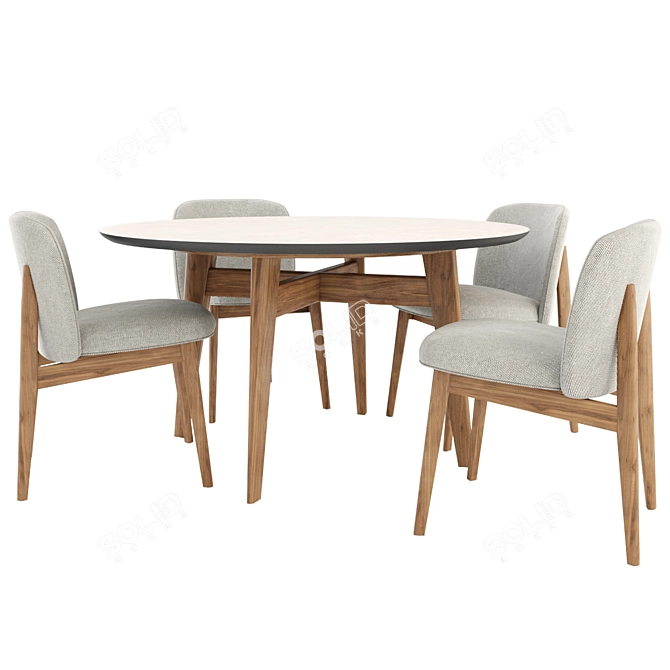 Abrey Chair and Table: Sleek and Modern Design 3D model image 2